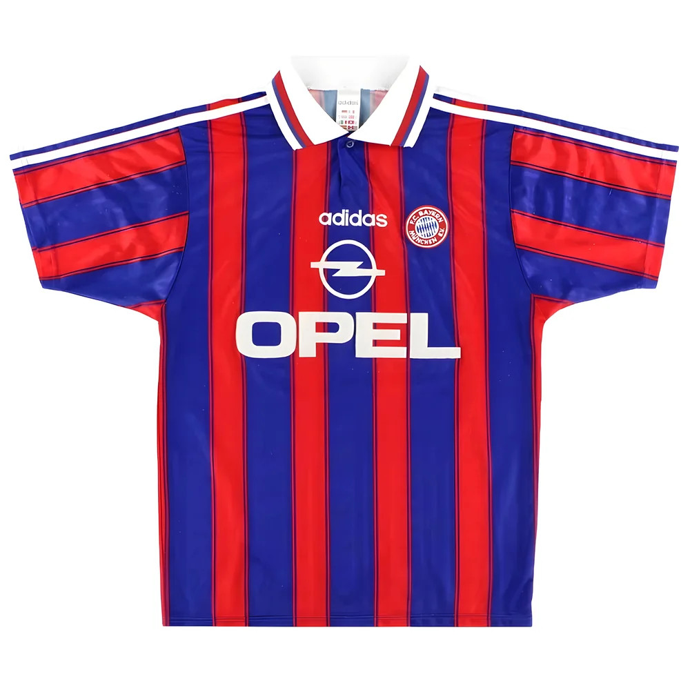 '95-'97 Bayern Munich Home Shirt (Boys 26/28 7-8Y) (Excellent) Kids Polyester Made By: Adidas Unisex Kids Red Size 7-8
