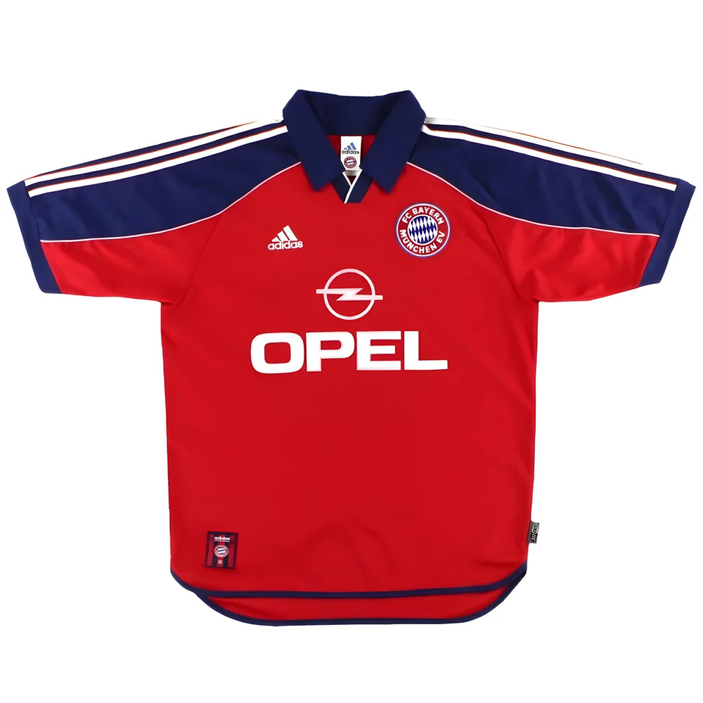 '99-'01 Bayern Munich Home Shirt ((Excellent) S) Polyester Made By: Adidas Men's Red Small