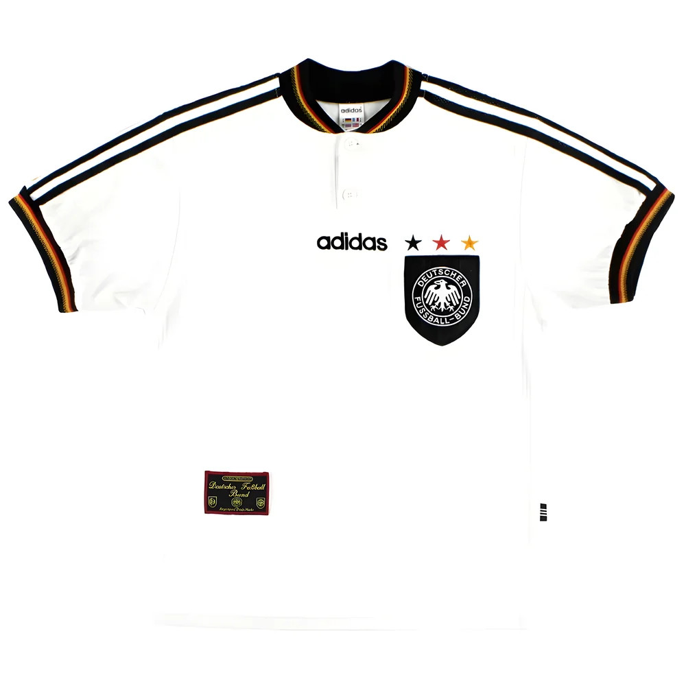 '96-'98 Germany Home Shirt ) (Excellent) Polyester Made By: Adidas Men's White Extra Large