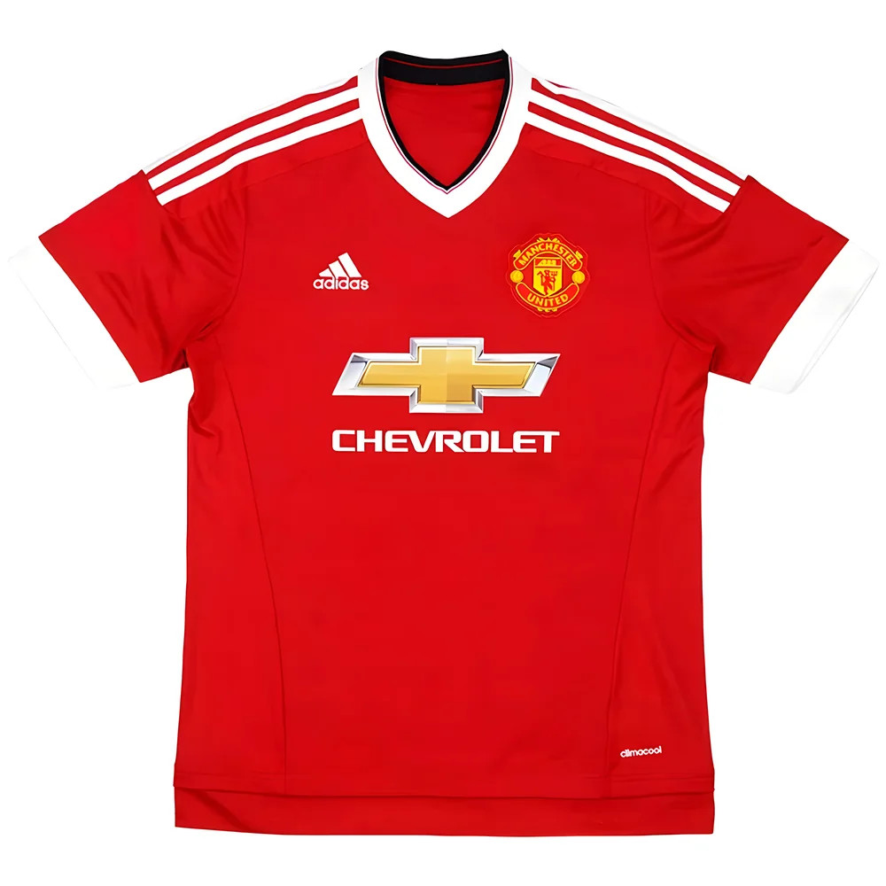'15-'16 Manchester United Home Shirt (Mint) Polyester Made By: Adidas Men's Red Medium