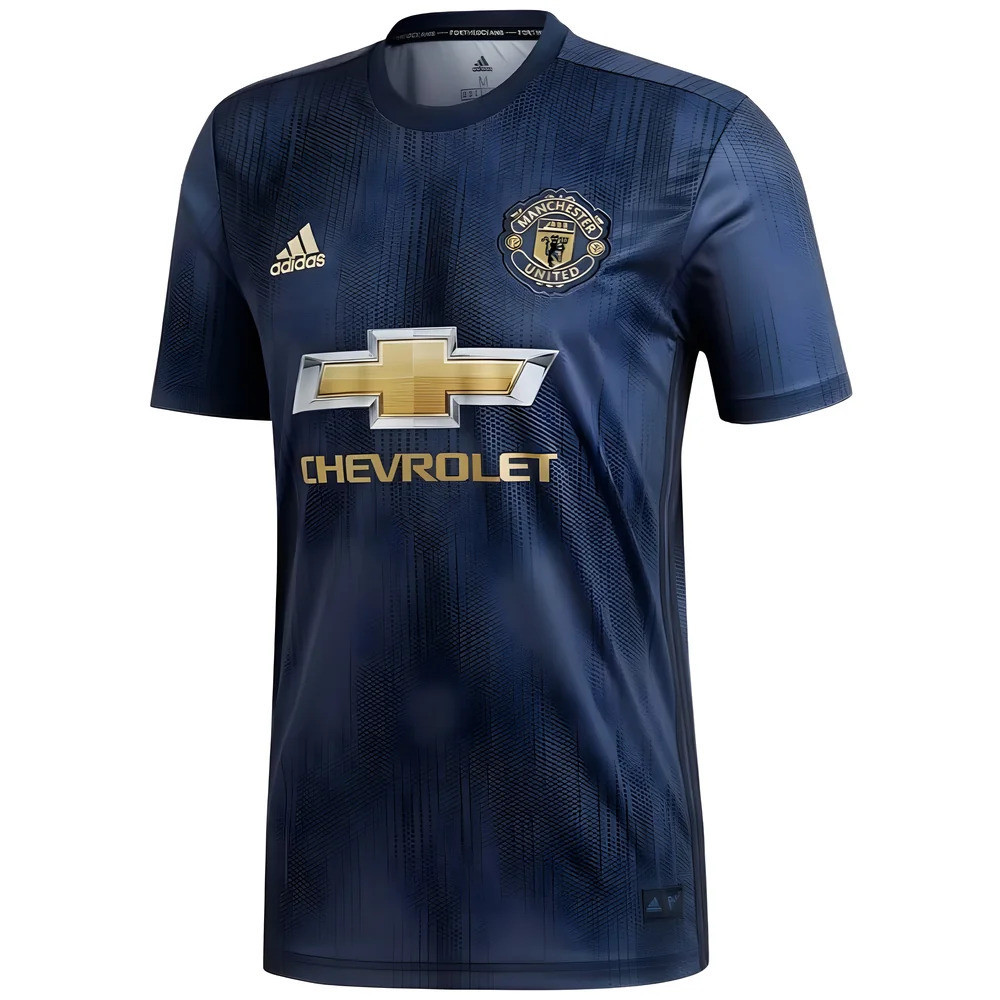 '18-'19 Manchester United Third Shirt (Mint) Polyester Made By: Adidas Men's Navy Small