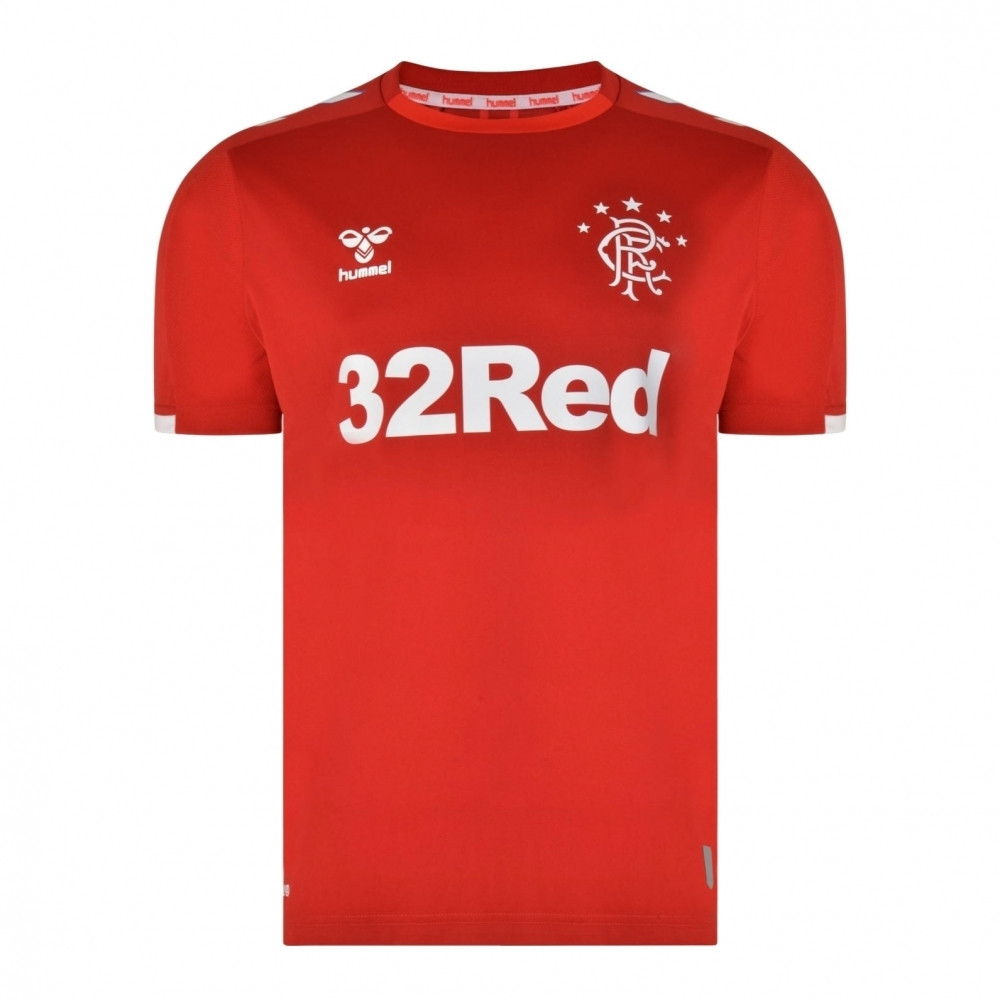 '19-'20 Rangers Third Shirt (S) (Excellent) Polyester Made By: Hummel Men's Red Small