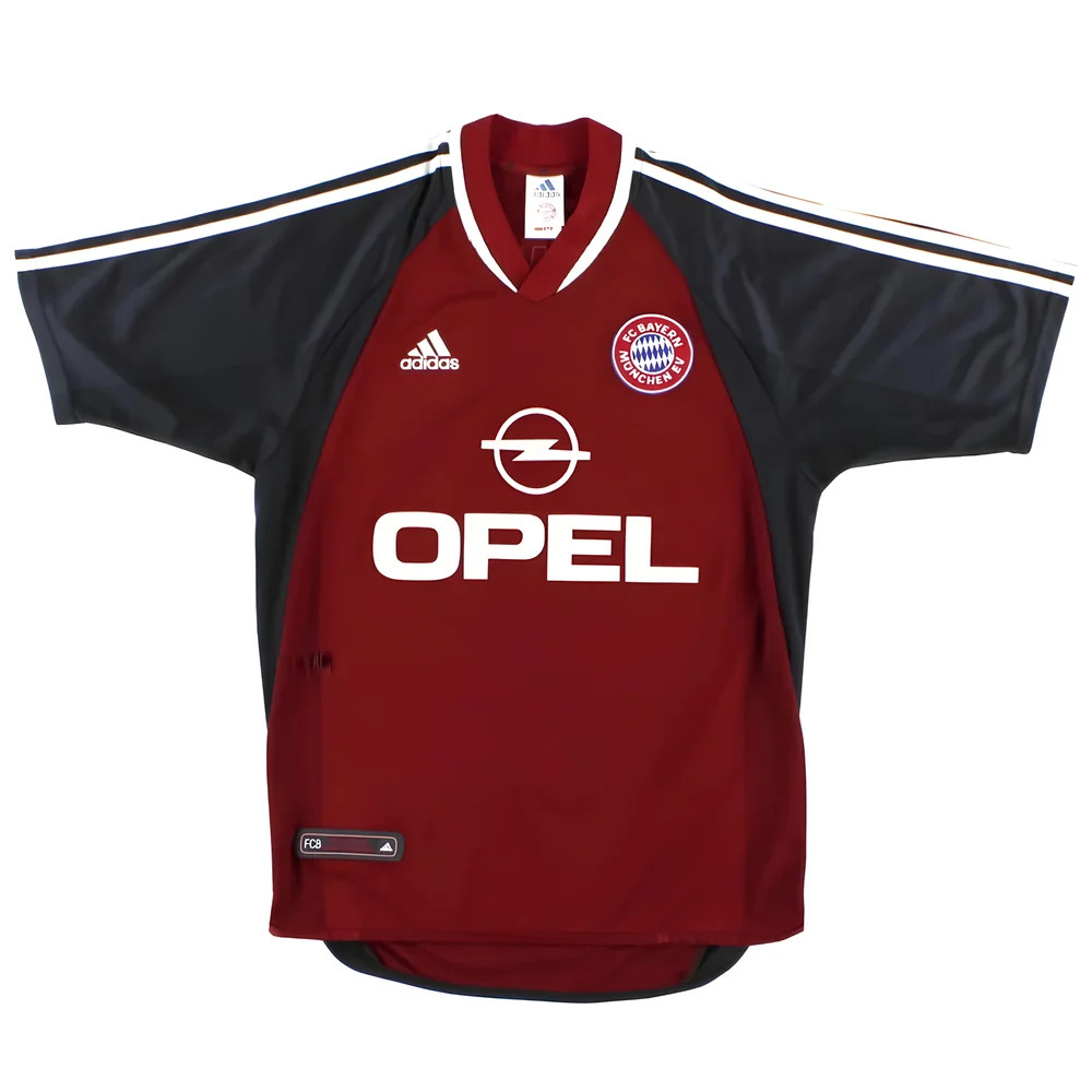 '01-'02 Bayern Munich Home Shirt (S) (Very Good) Polyester Made By: Adidas Men's Red Small