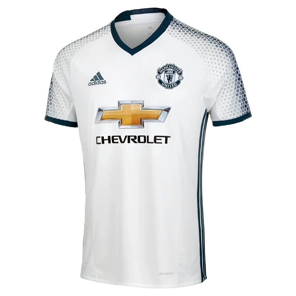 '16-'17 Manchester United Third Shirt (Excellent) Polyester Made By: Adidas Men's White Extra Large