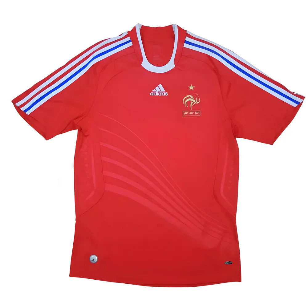 '08-'10 France Away Shirt (M) (Excellent) Polyester Made By: Adidas Men's Red Medium