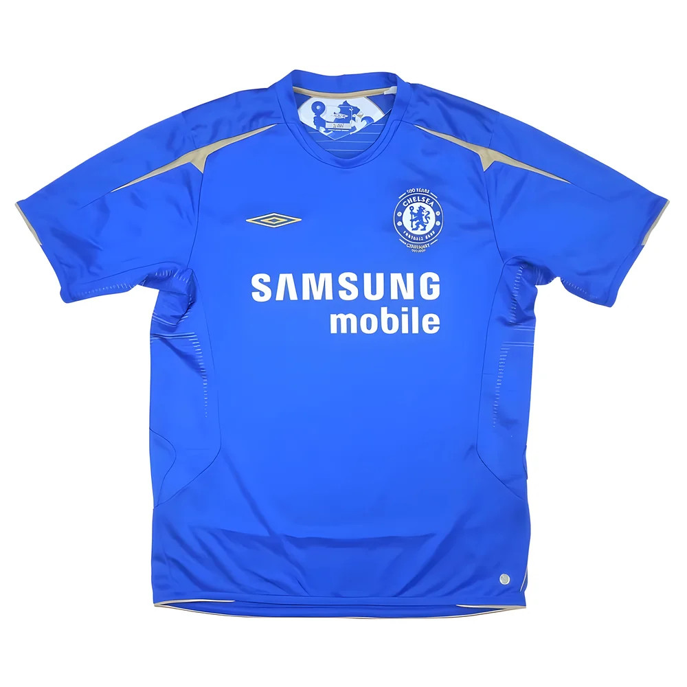 '05-'06 Chelsea Home Shirt (Excellent) Polyester Made By: Umbro Men's Blue Large
