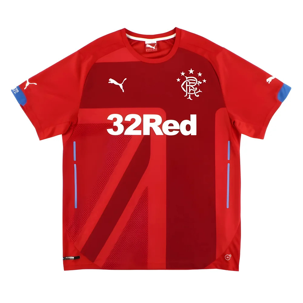 '14-'15 Rangers Third Shirt (L) (Very Good) Polyester Made By: Puma Men's Red Large