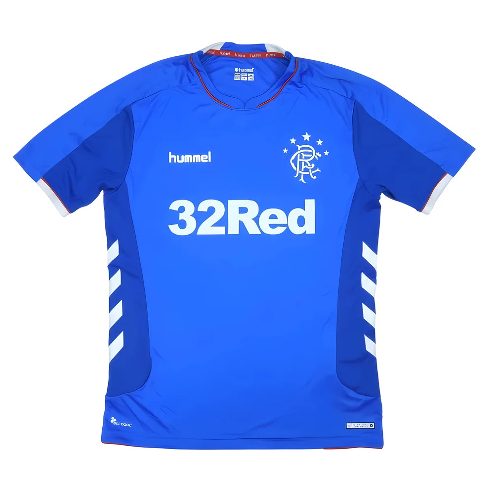 '18-'19 Rangers Home Shirt (Excellent) Polyester Made By: Hummel Men's Blue 3XL