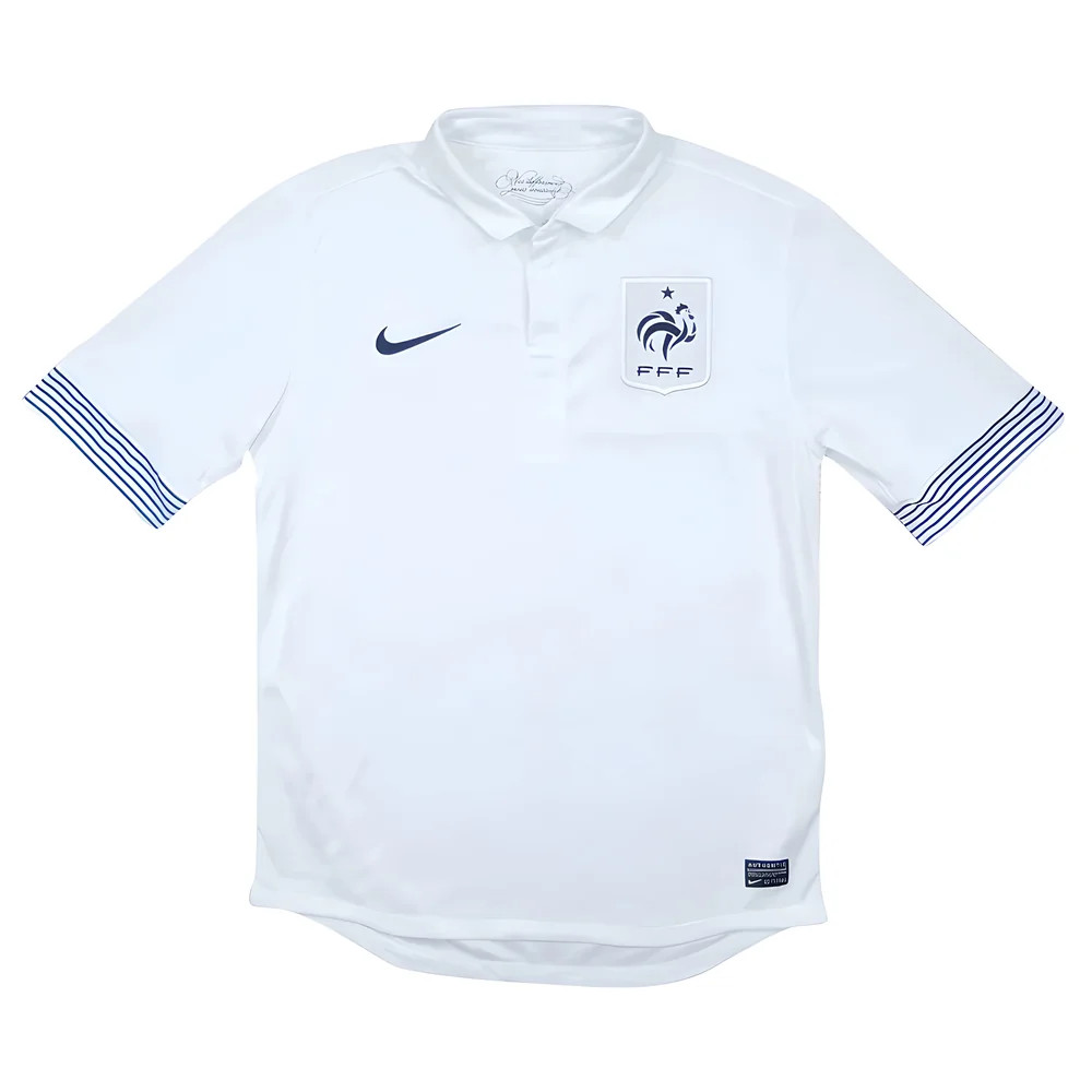 '12-'13 France Away Shirt (Excellent) Polyester Made By: Nike Men's White Medium