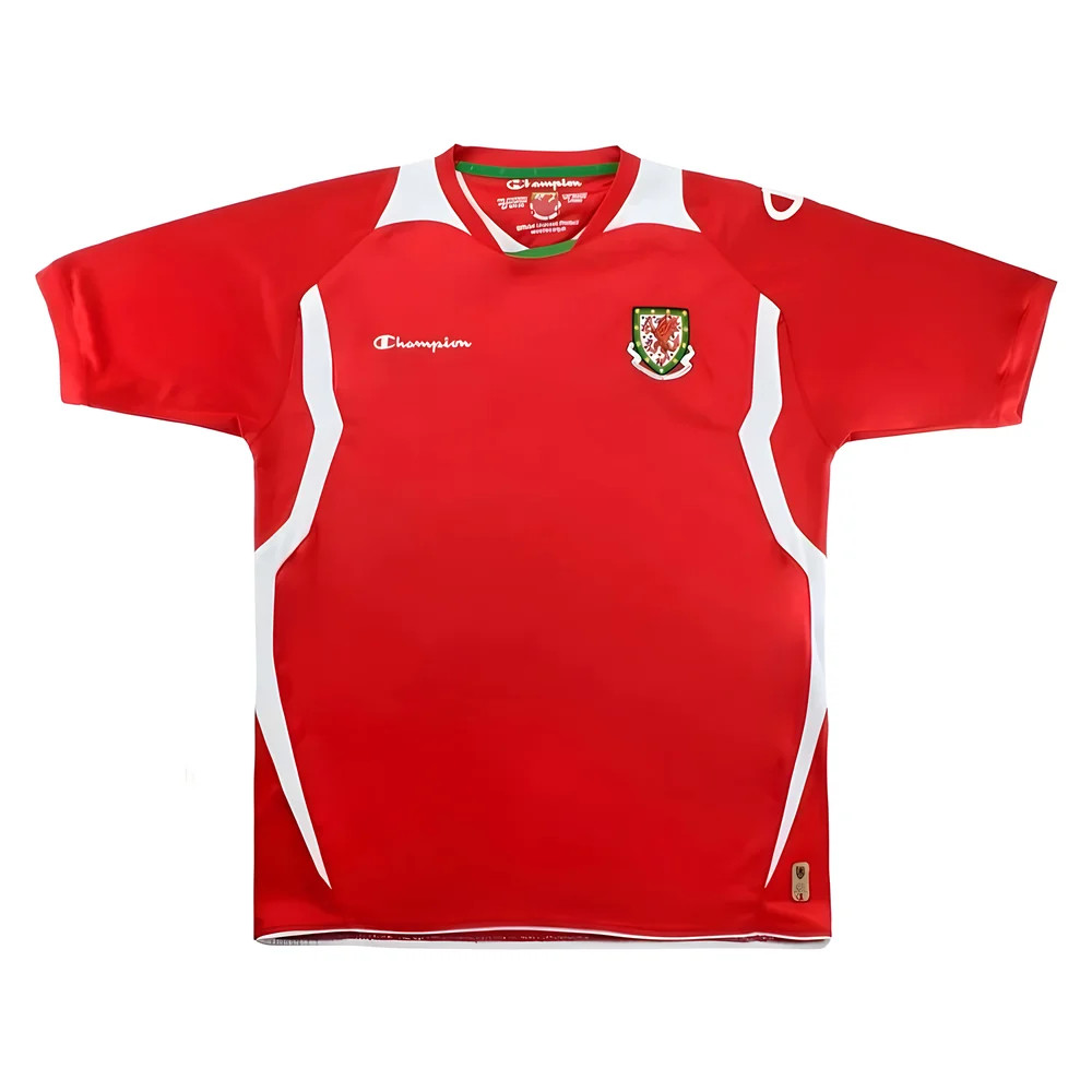 '08-'10 Wales Home Shirt (Excellent) Polyester Made By: Champion Men's Red Extra Large