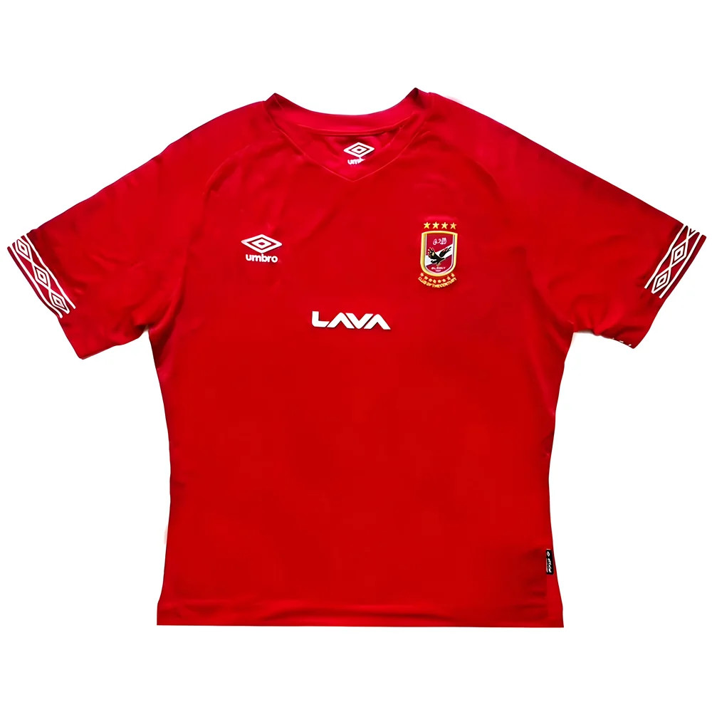 '18-'19 Al Ahly Egypt Home Shirt ((Excellent) Polyester Al-Ahly Made By: Umbro Men's Red Extra Large