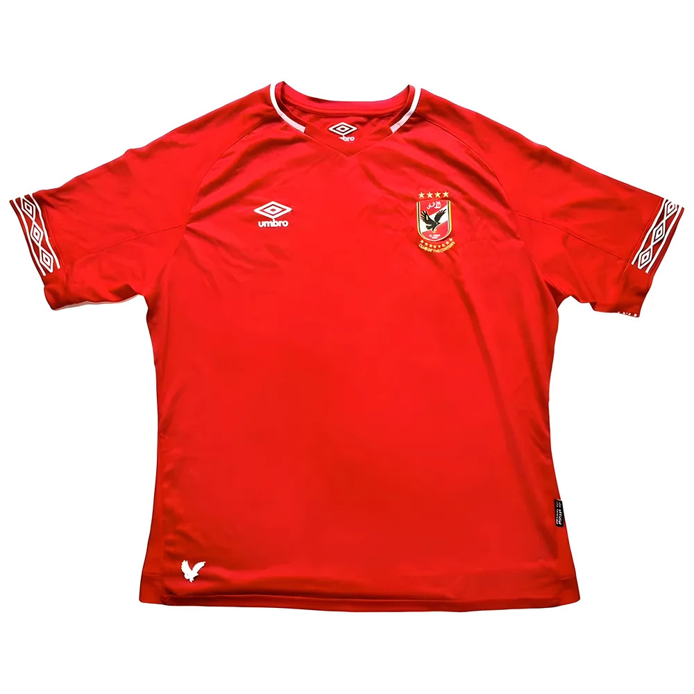 '18-'19 Al Ahly Egypt Home Shirt (Sponsorless) ) (Good) Polyester Al-Ahly Made By: Umbro Men's Red 3XL