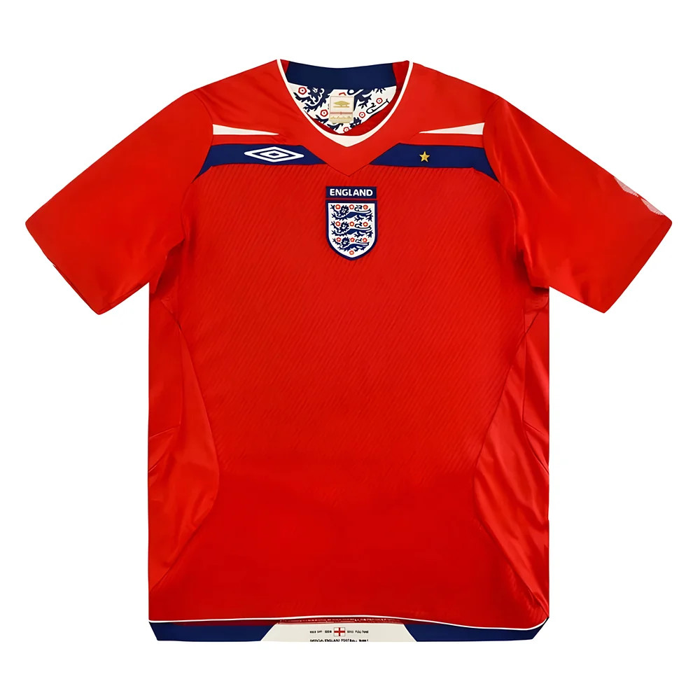 '08-'10 England Away Shirt ) (Excellent) Polyester Made By: Umbro Men's Red Extra Large