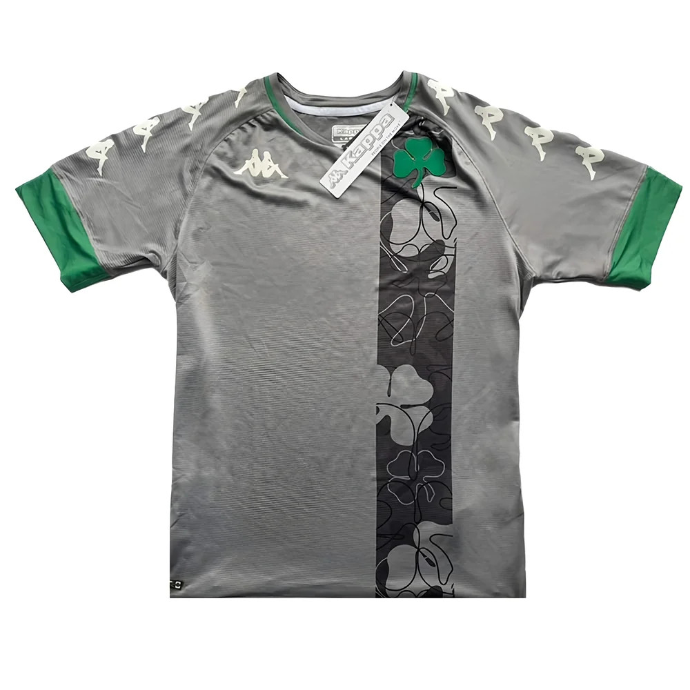 '20-'21 Panathinaikos Third Shirt (Sponsorless) ((Very Good) L) Polyester Made By: Kappa Men's Grey Large