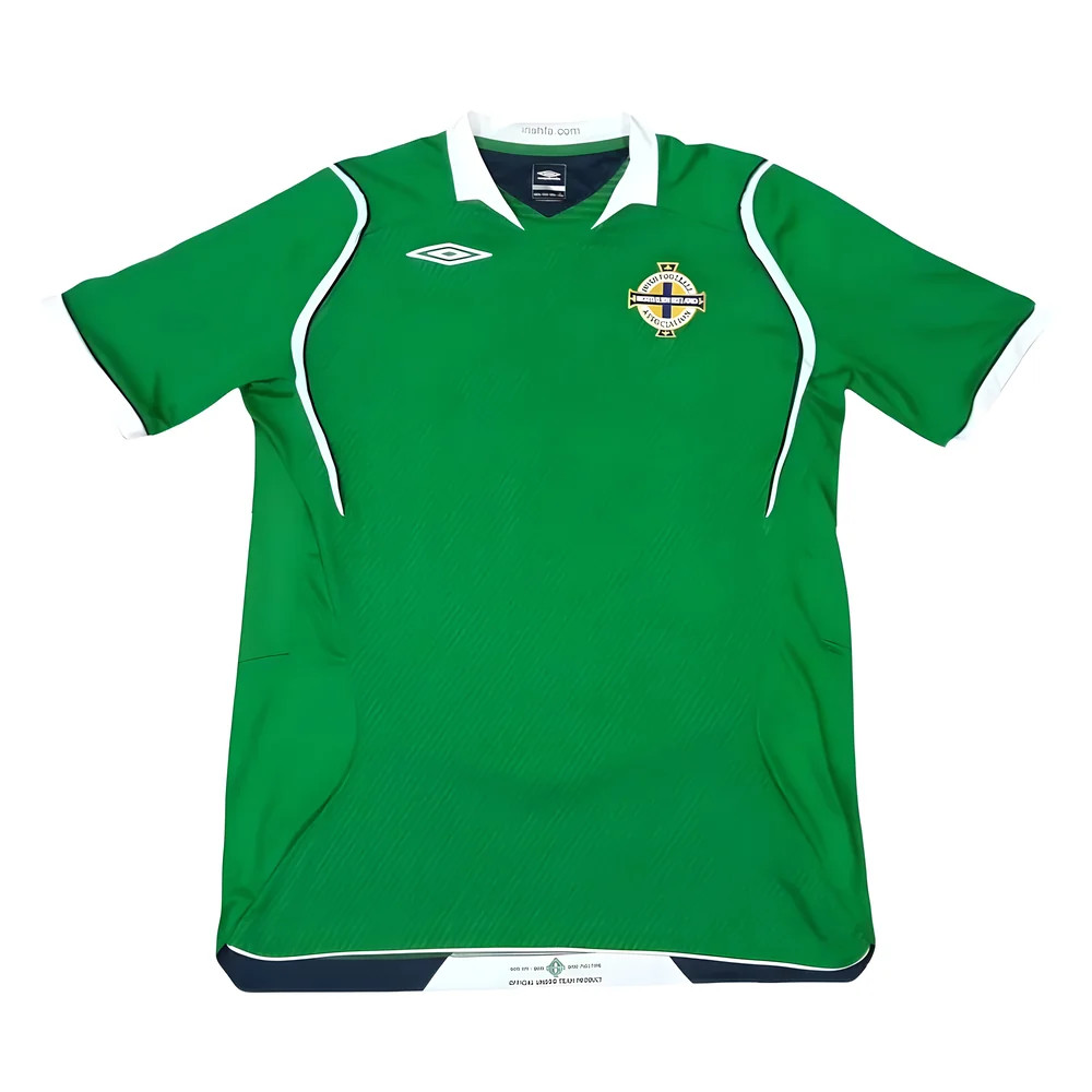 '08-'09 Northern Ireland Home Shirt (Excellent) Polyester Made By: Umbro Men's Green Small