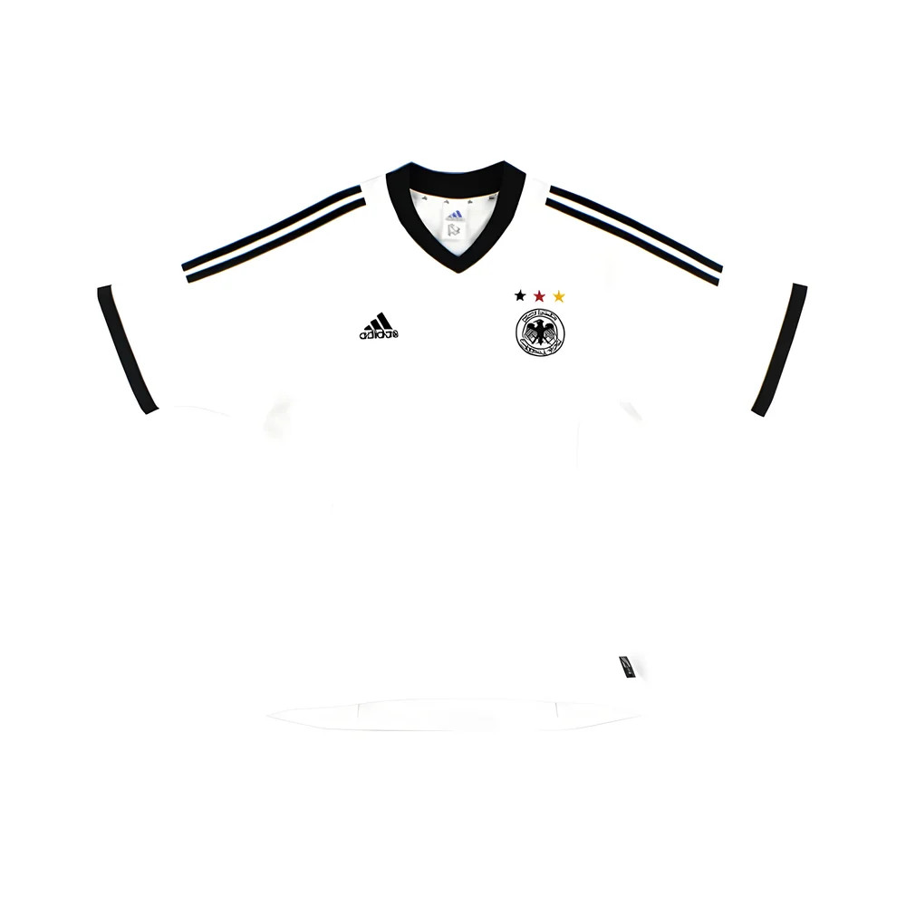 '02-'04 Germany Home Shirt (Xlb) (Excellent) Polyester Made By: Adidas Men's White Size 13-14