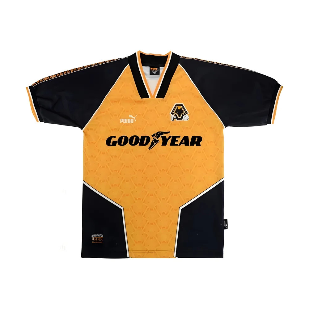 '96-'98 Wolves Home Shirt (Excellent) Polyester Made By: Puma Men's Orange Extra Large