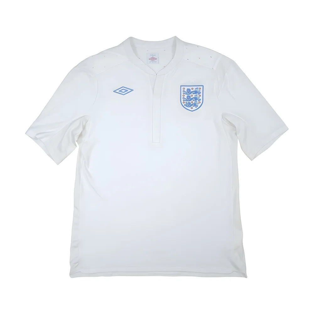 '09-'10 England Home Shirt ) (Fair) Polyester Made By: Umbro Men's White Xxl