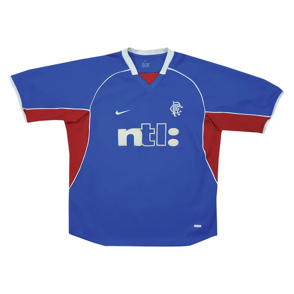'01-'02 Rangers Home Shirt (L) (Excellent) Polyester Made By: Nike Men's Blue Large