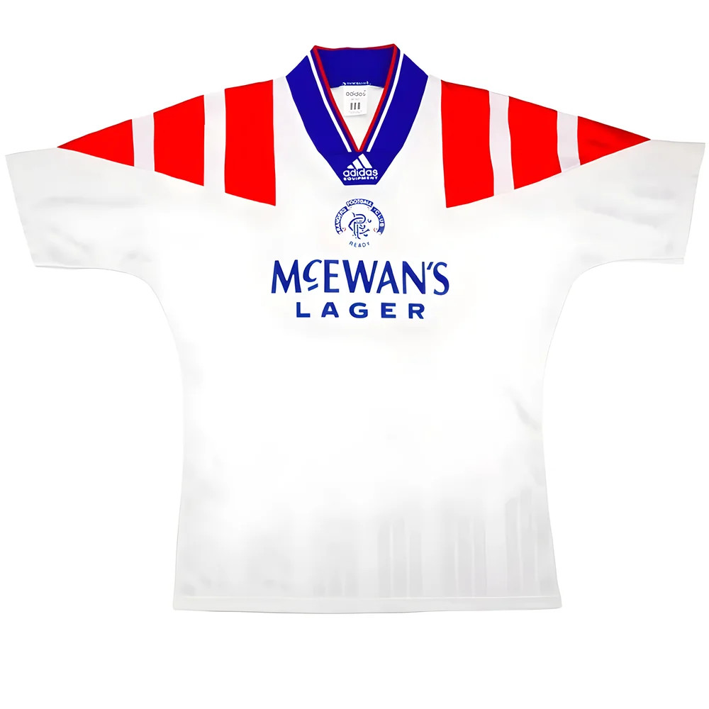 '92-'94 Rangers Away (M) (Excellent) Polyester Made By: Adidas Men's White Medium