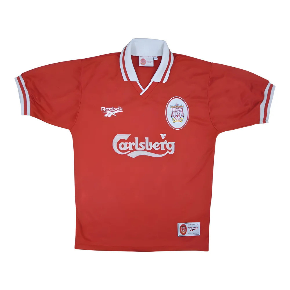 '96-'98 Liverpool Home Shirt ) (Very Good) Polyester Made By: Reebok Men's Red Extra Large