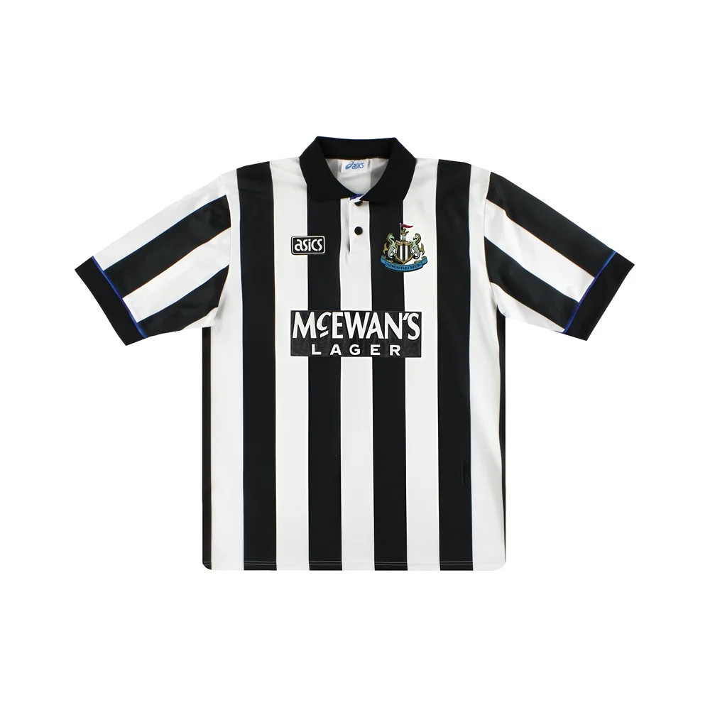 '93-'95 Newcastle United Home Shirt (Excellent) Polyester Made By: Asics Men's Black Extra Large