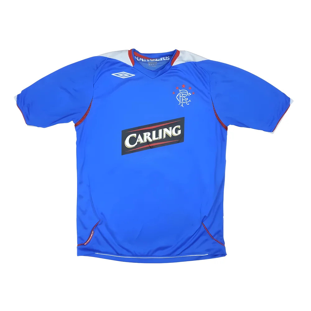 '06-'07 Rangers Home Shirt (Good) Polyester Made By: Umbro Men's Blue Xxl