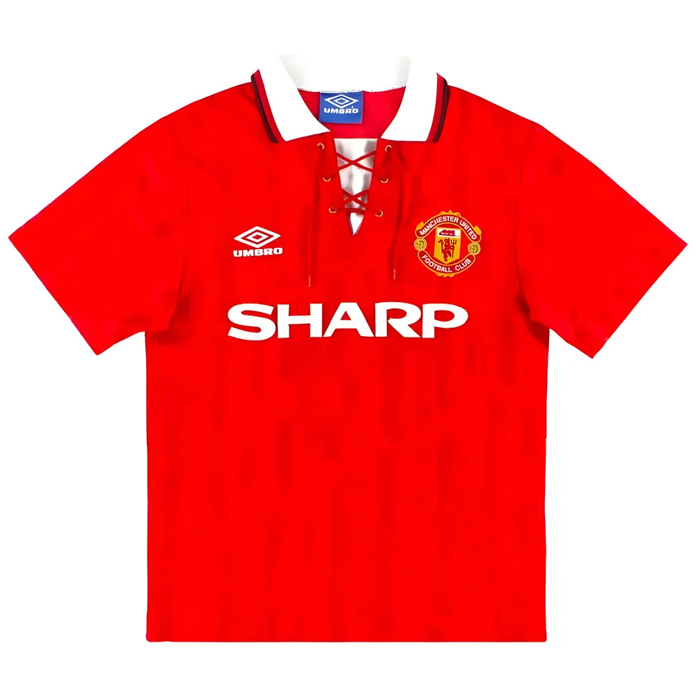 '92-'94 Manchester United Home ) (Excellent) Polyester Made By: Umbro Men's Red Xxl