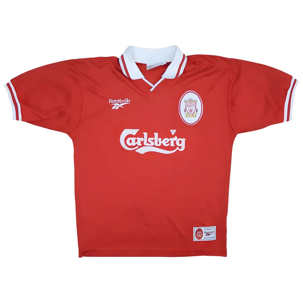 '96-'98 Liverpool Home Shirt (Excellent) Polyester Made By: Reebok Men's Red Extra Large