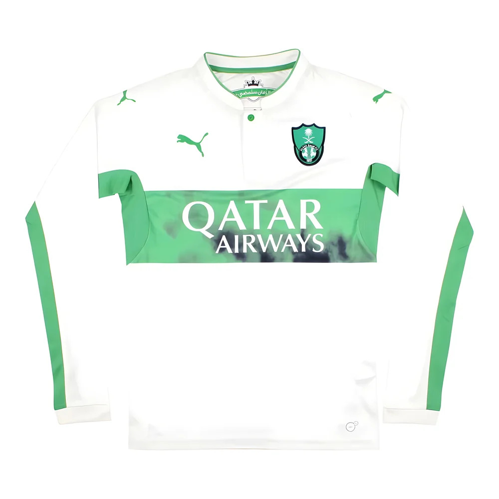 '16-'17 Al Ahli Home Long Sleeved Shirt ((Excellent) S) Polyester Made By: Puma Men's White Small
