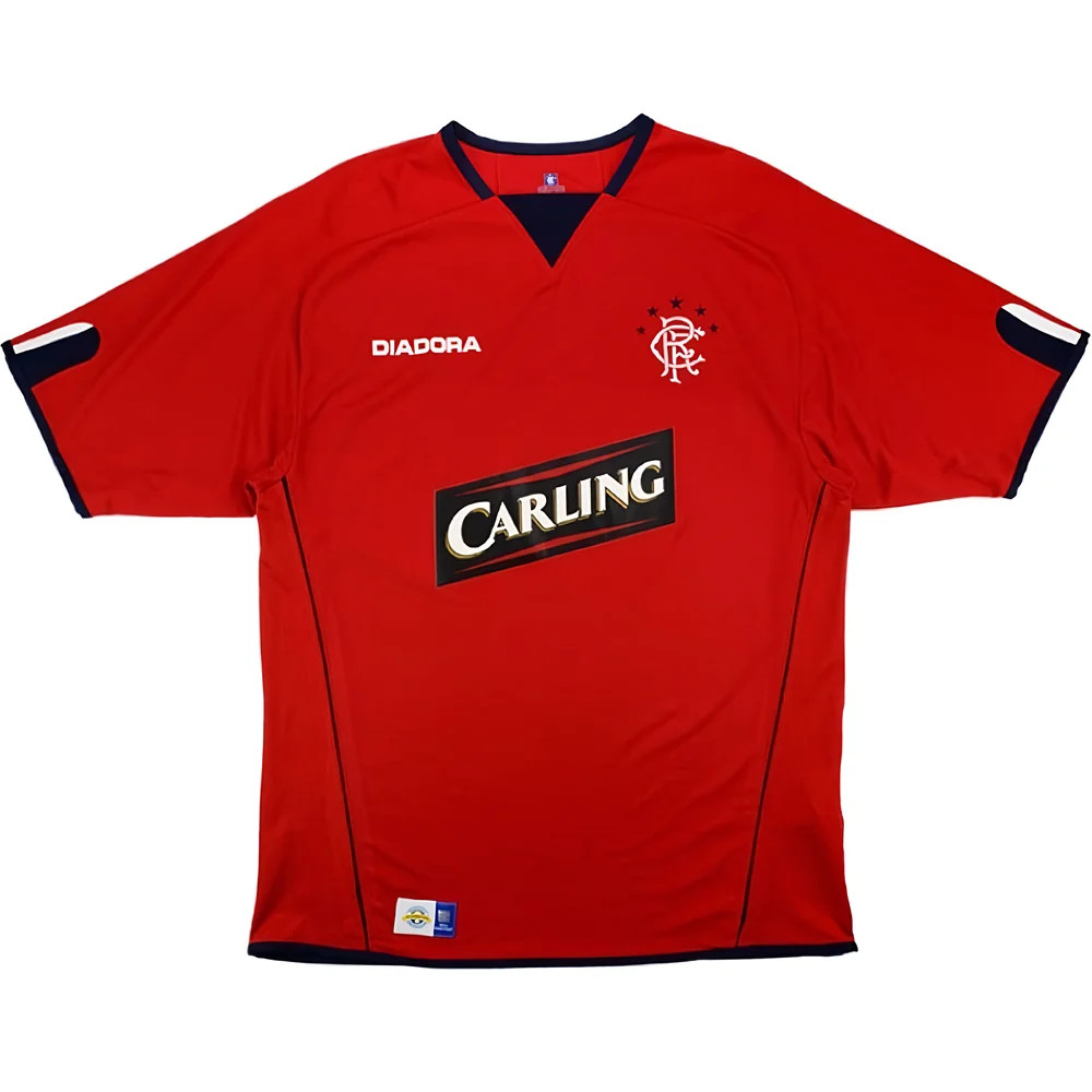 '04-'05 Rangers Third Shirt (L) (Very Good) Polyester Made By: Diadora Men's Red Large