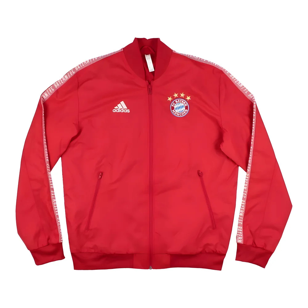 '19-'20 Bayern Munich Training Jacket ((Excellent) M) Polyester Made By: Adidas Men's Red Medium