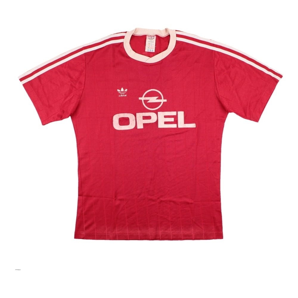 '89-'91 Bayern Munich Home Shirt ((Excellent) M) Polyester Made By: Adidas Men's Red Medium