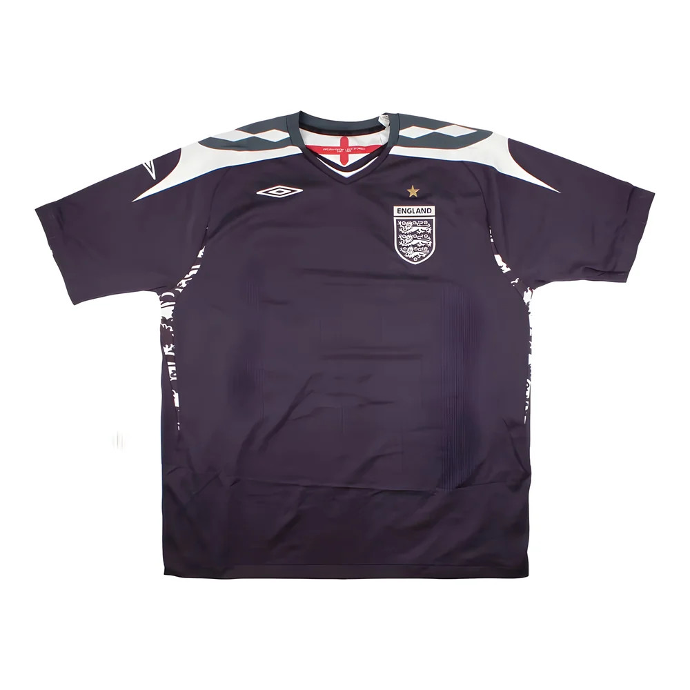 '07-'08 England Gk Shirt ((Excellent) Polyester Made By: Umbro Men's Navy Xxl