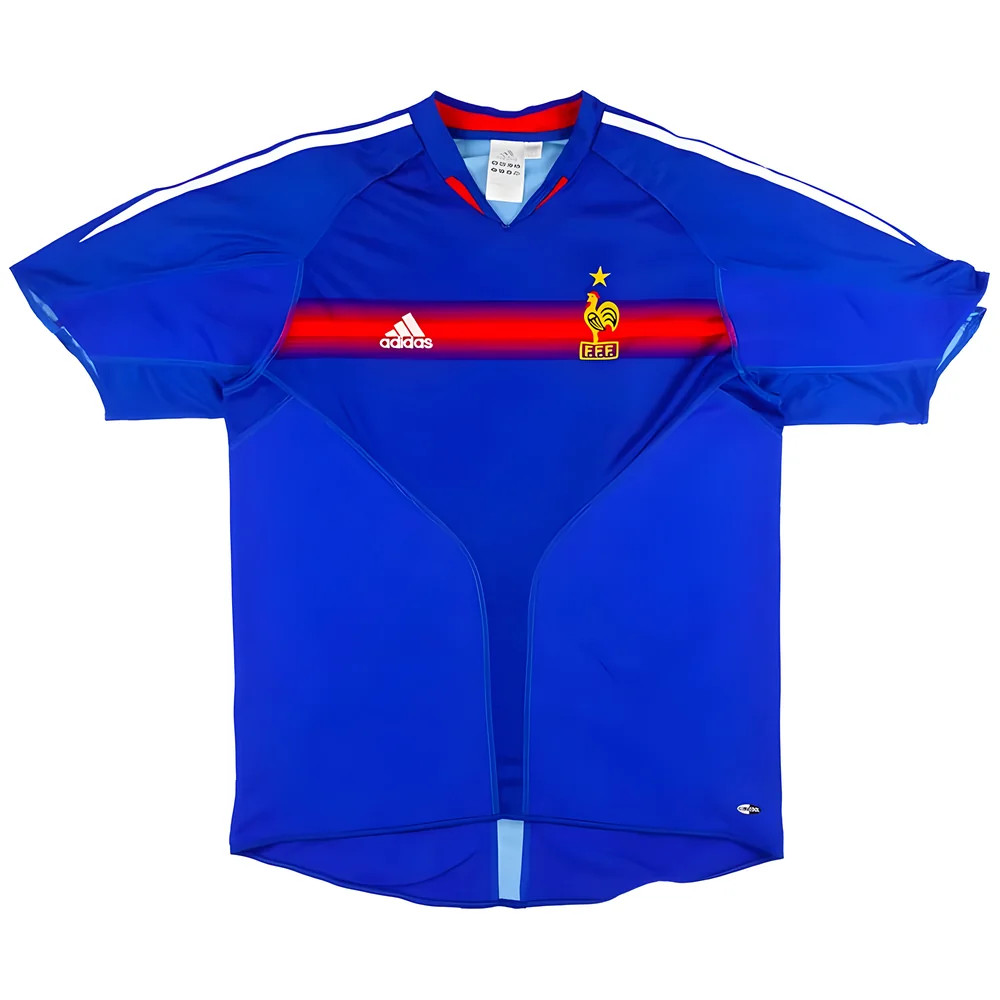'04-'06 France Home (L) (Excellent) Polyester Made By: Adidas Men's Blue Large