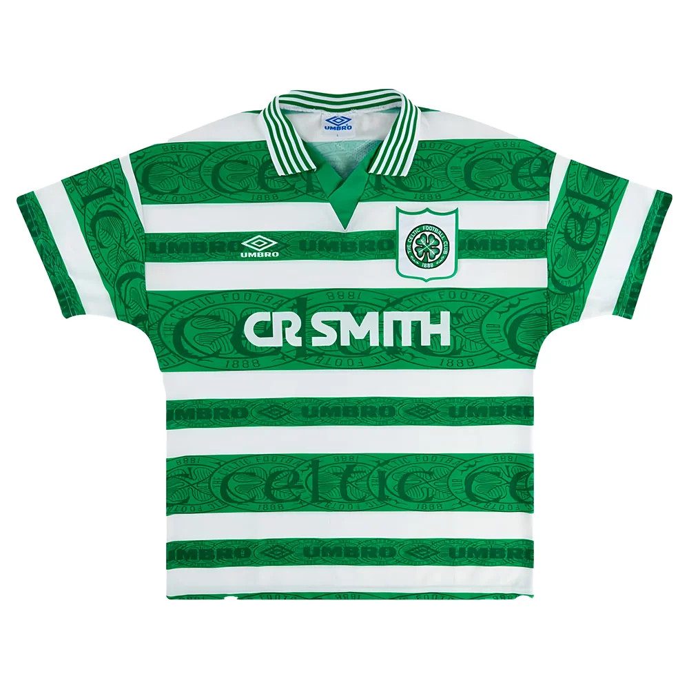 '95-'97 Celtic Home (Very Good) Polyester Made By: Umbro Men's White Medium
