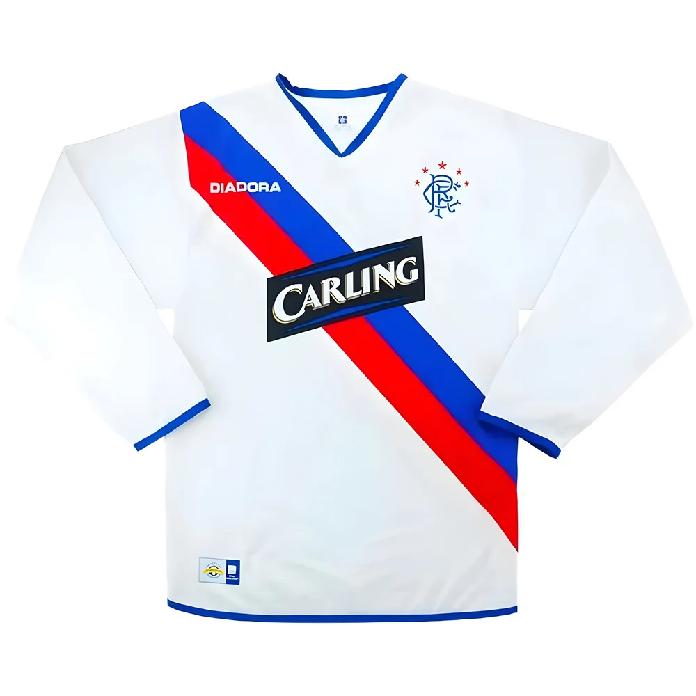 '04-'05 Rangers Away L/S ) (Excellent) Polyester Made By: Diadora Men's White Xxl