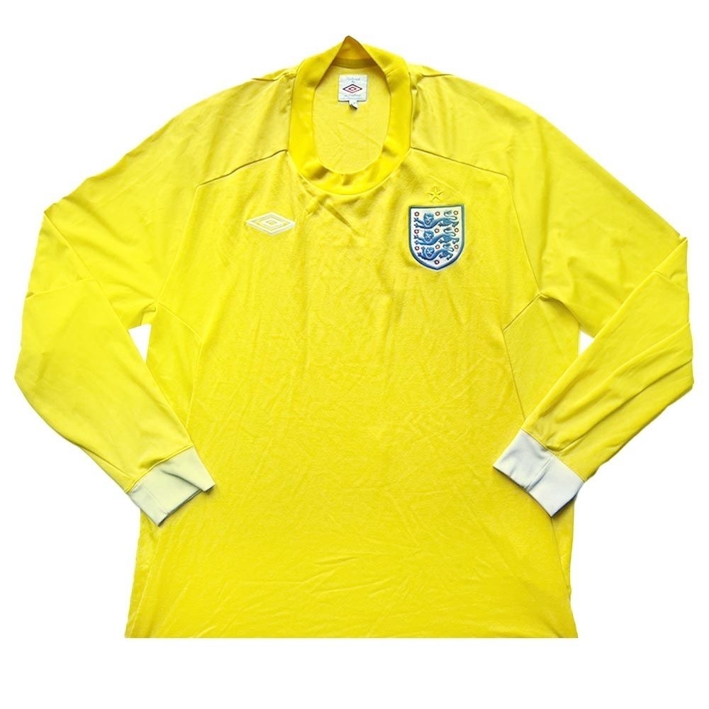 '10-'11 England Goalkeeper Away Shirt (S) (Excellent) Polyester Made By: Umbro Men's Yellow Small