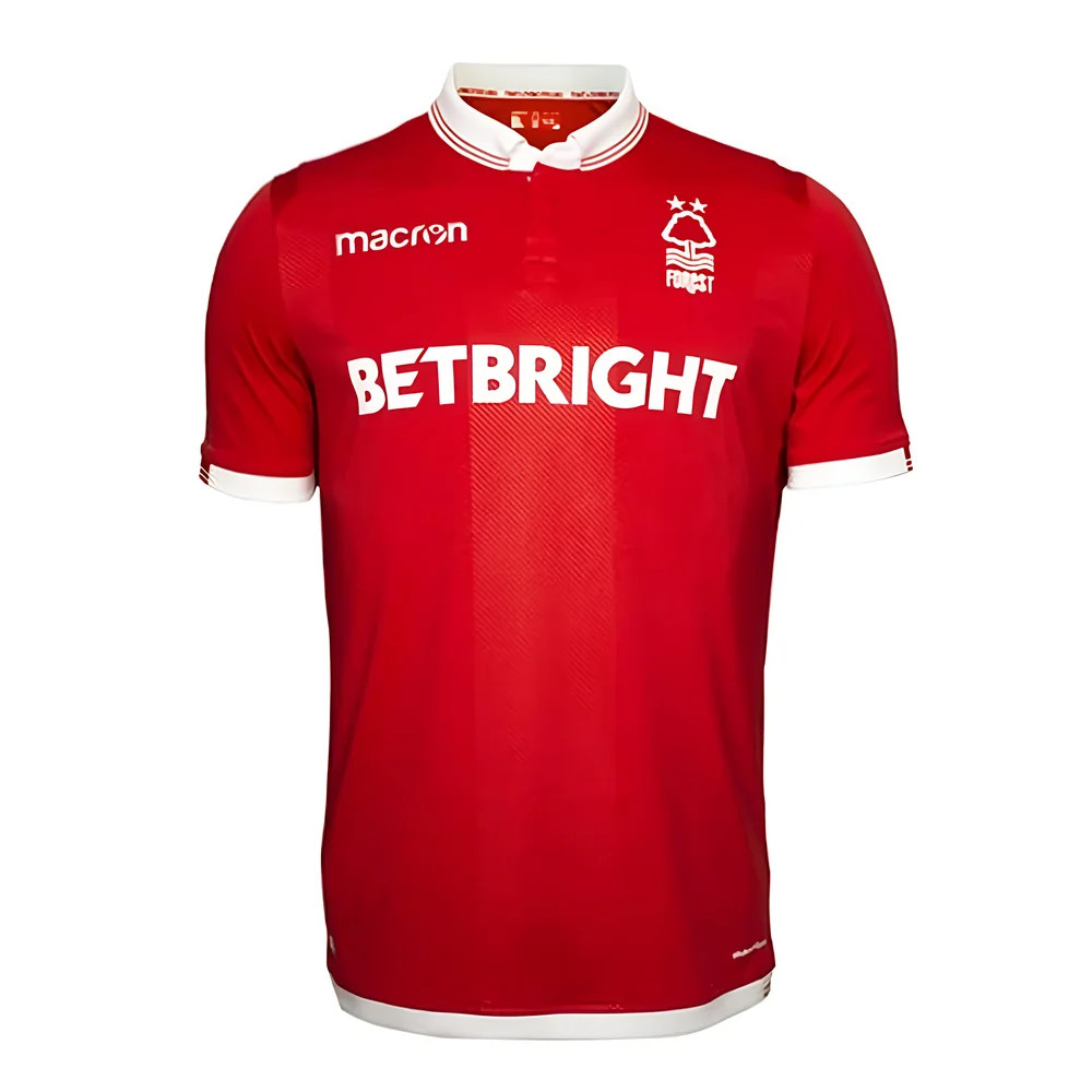 '18-'19 Nottingham Forest Home Shirt ( ((Excellent) Polyester Made By: Macron Men's Red 4XL
