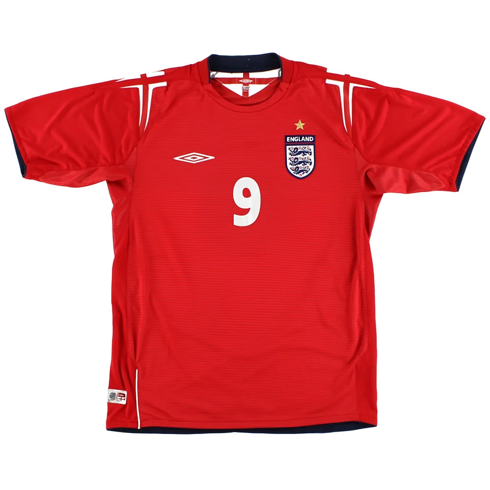 '04-'06 England Away (Very Good) Polyester Made By: Umbro Men's Red Extra Large