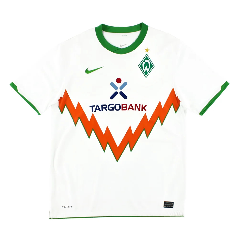 '10-'11 Werder Bre Away Shirt (Very Good) Polyester Made By: Nike Men's White Xxl