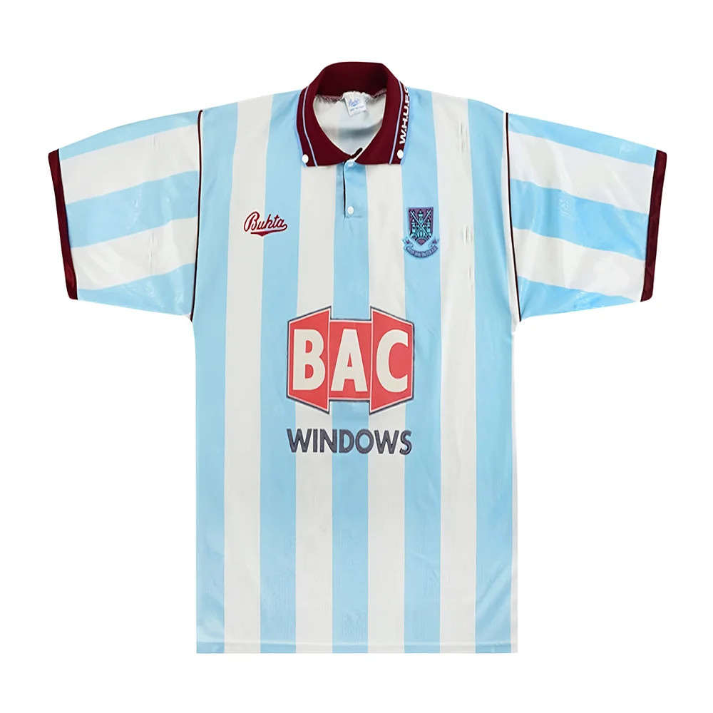 '91-'92 West Ham Away Shirt (M) (Excellent) Polyester Made By: Bukta Men's White Medium