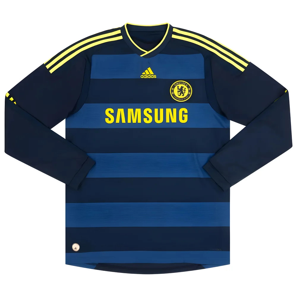 '09-'10 Chelsea Long Sleeve Away Shirt (Excellent) Polyester Made By: Adidas Men's Navy Small