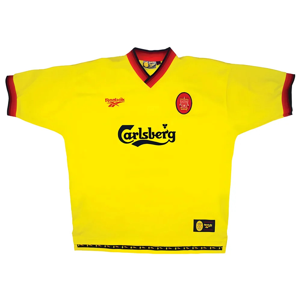 '97-'99 Liverpool Away Shirt ) (Very Good) Polyester Made By: Reebok Men's Yellow Extra Large