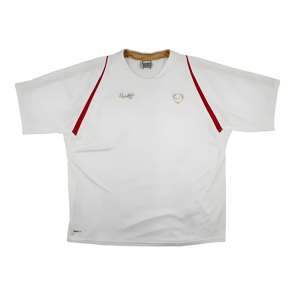 '06-'07 Ronaldinho Total 90 Nike Football Training Shirt ) (Excellent) Polyester Brazil Men's White Extra Large