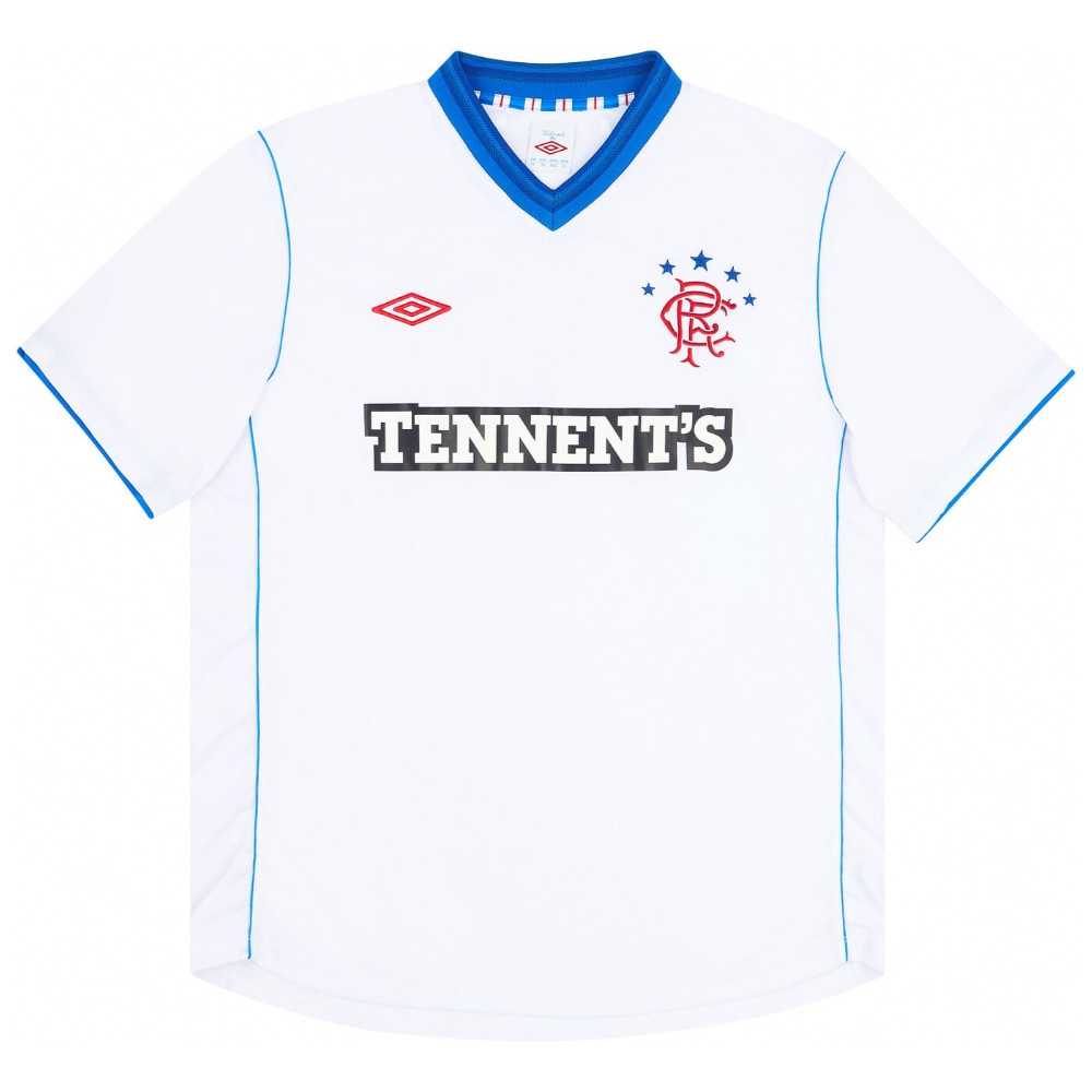 '12-'13 Rangers Away Shirt (M) (Mint) Polyester Made By: Umbro Men's White Medium