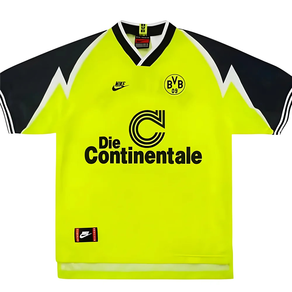 '95-'96 Borussia Dortmund Home Shirt ) (Excellent) Polyester Made By: Nike Men's Yellow Extra Small