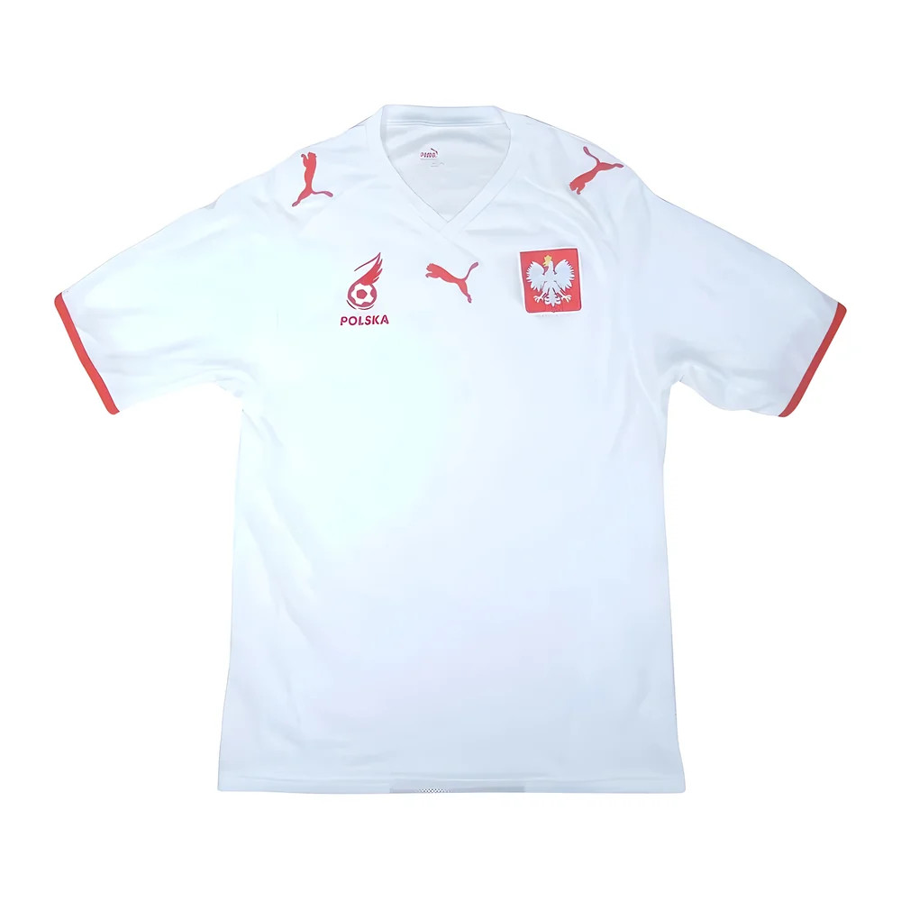 '08-'09 Poland Home Shirt ) (Excellent) Polyester Made By: Puma Men's White Xxl