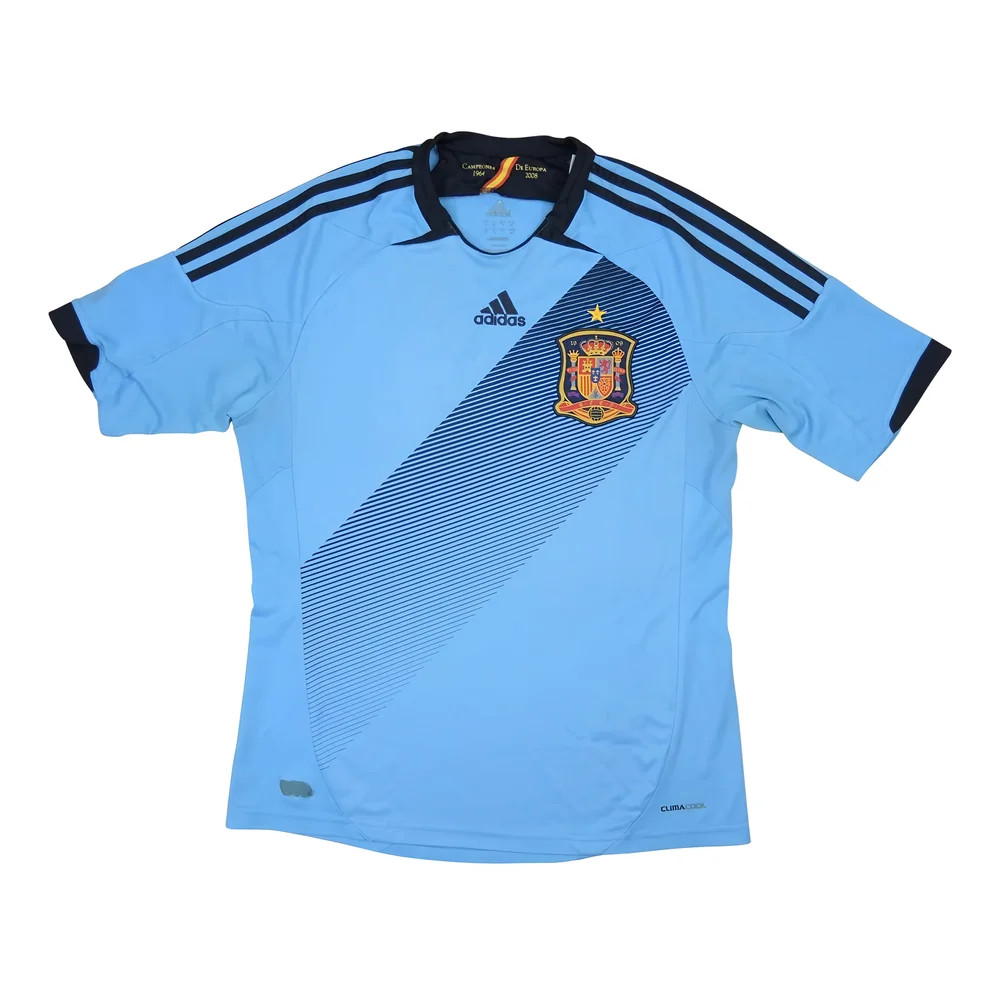 '12-'13 Spain Away Shirt (Xlb) (Very Good) Polyester Made By: Adidas Men's Sky Blue Size 13-14