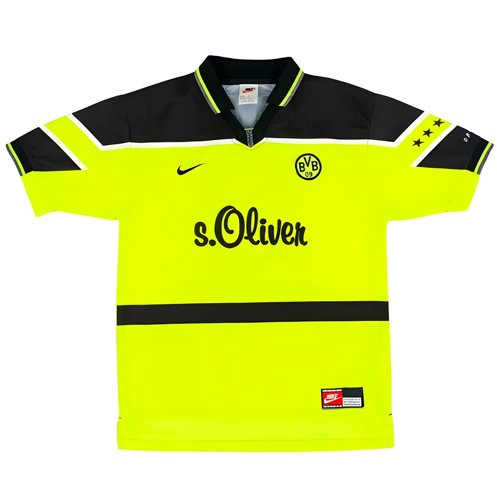'97-'98 Borussia Dortmund Home Shirt ) (Very Good) Polyester Made By: Nike Men's Yellow Xxl